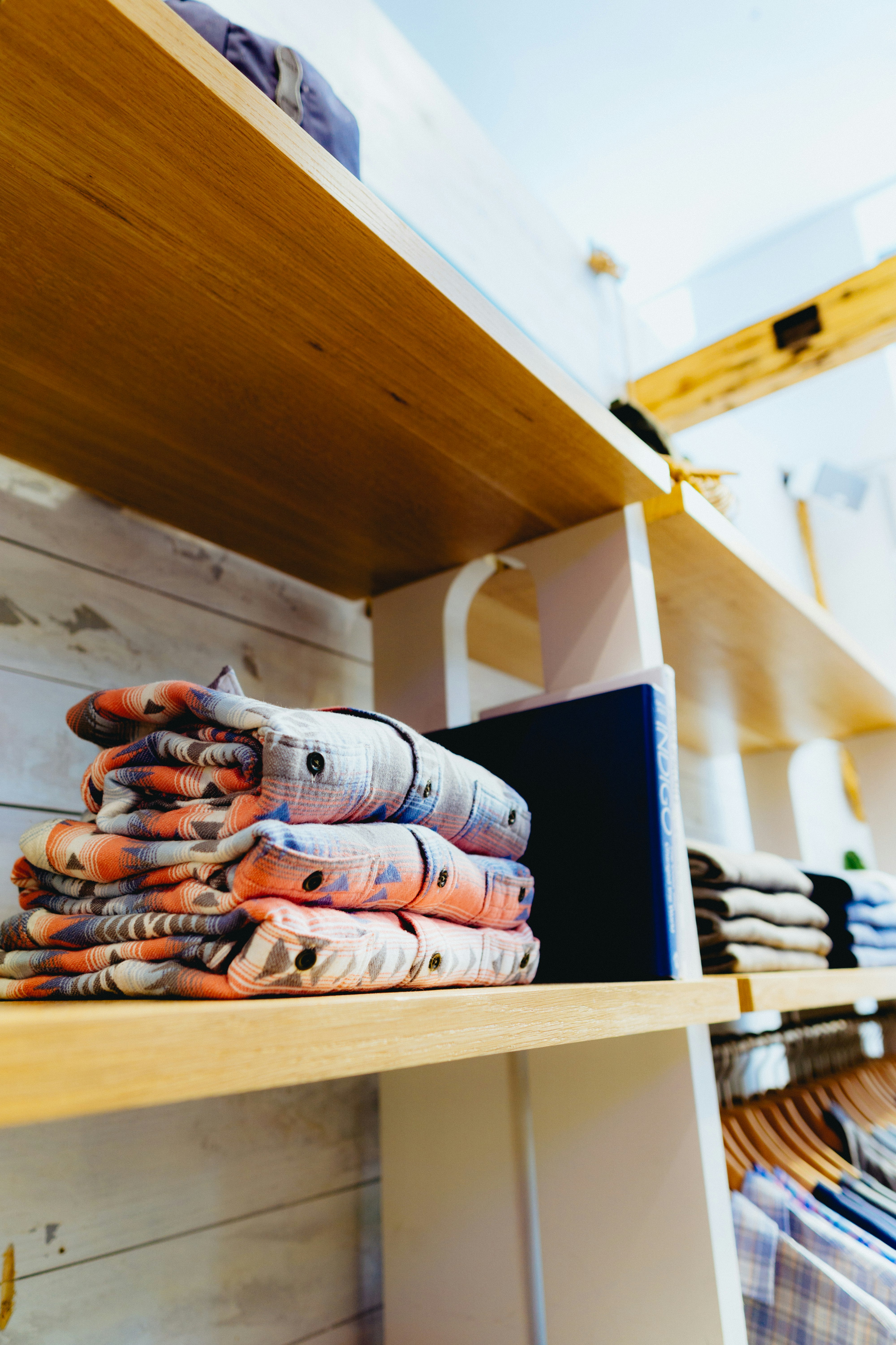 three shorts on shelf